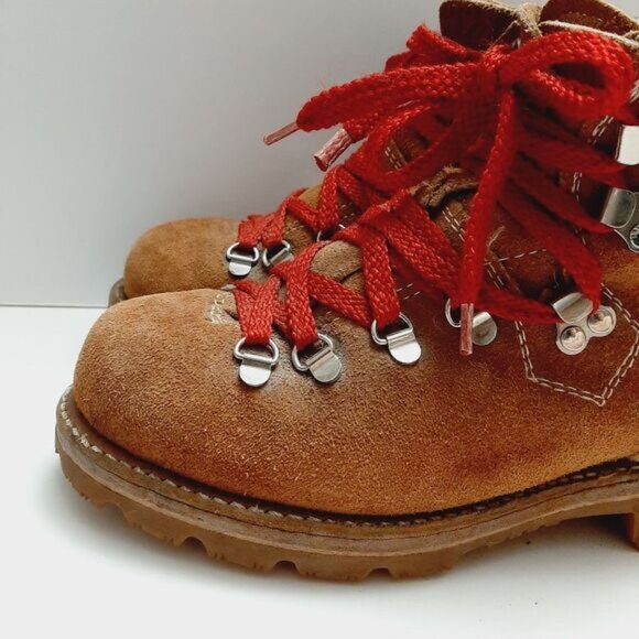 THE GORILLA SHOE \ Vibram Sole Suede Leather Hiking Lace-Up Boots Tan Brown 6.5 - Picture 8 of 15